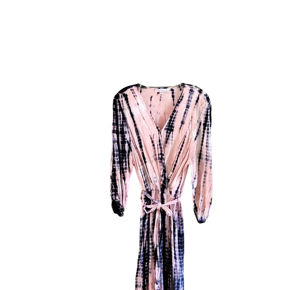 Young, Fabulous and Broke Tie Dye Midi Peasant Dress - Picture 2 of 5